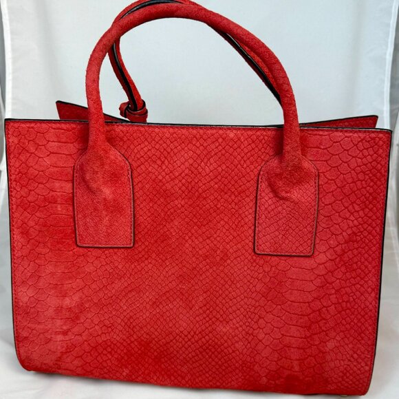 Kate Spade Elsie Street Exotic Meriwether Satchel Geranium Suede - Picture 2 of 6